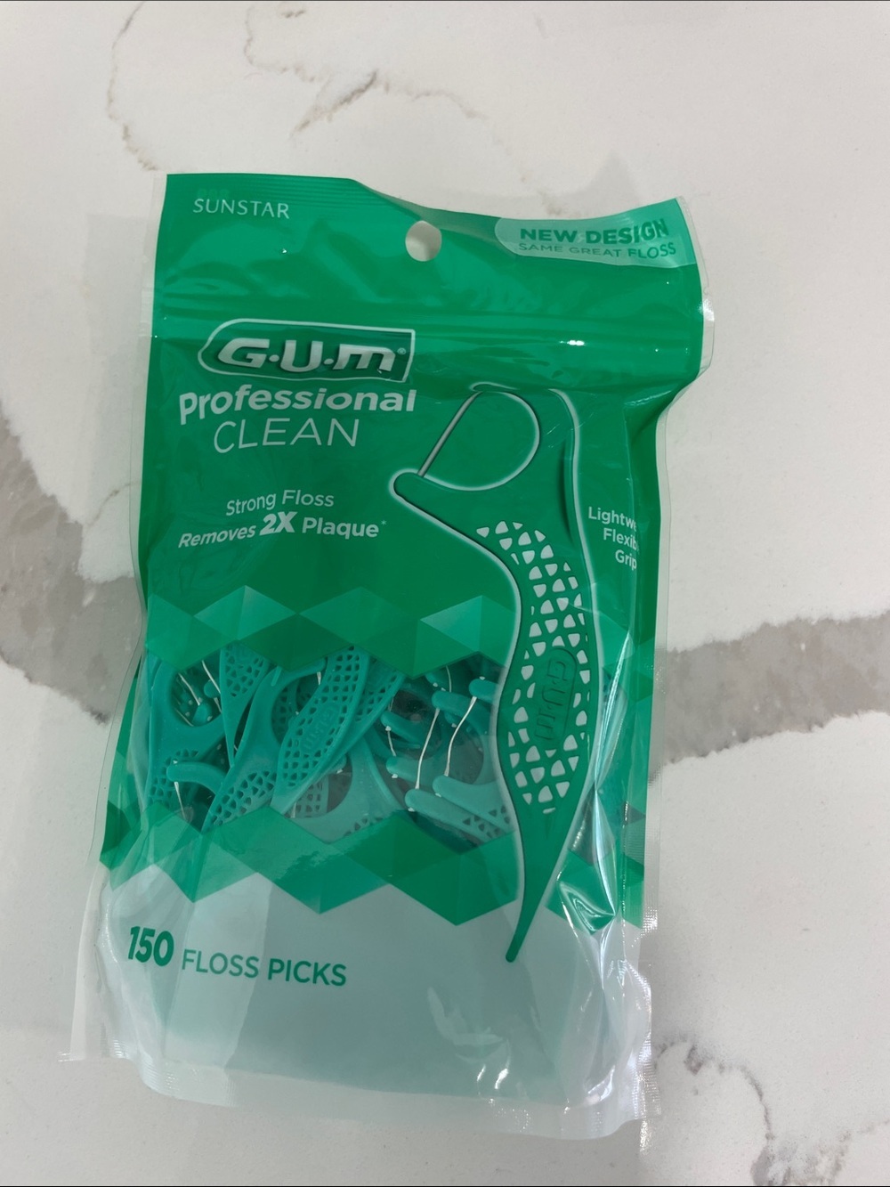 Professional Clean Teal Floss Picks - 150 Count